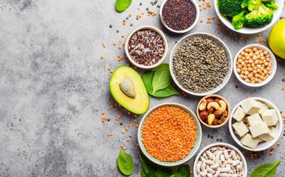 Variety of nutrient-rich food